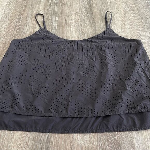 Athleta FWS Laser Cut Peforated Black Tank Top - Size: Medium - Picture 4 of 5